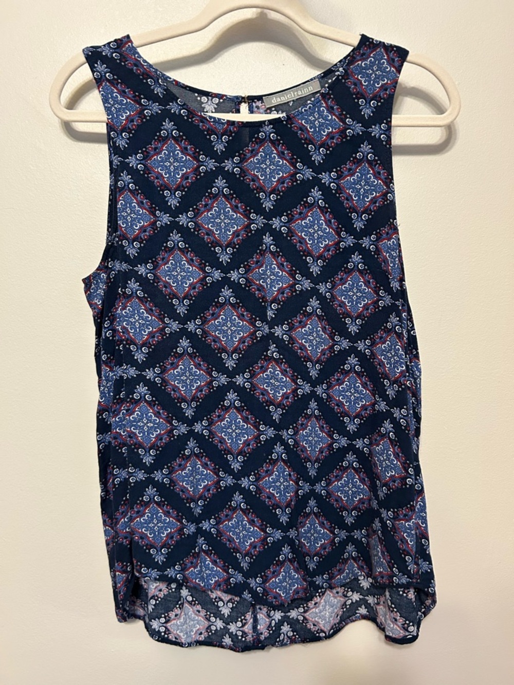 Daniel Rainn Navy Boho Sleeveless Top
